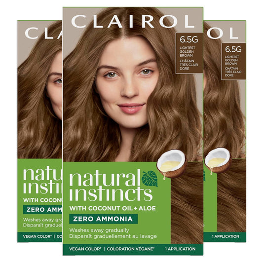 Natural Instincts Demi-Permanent Hair Dye, 6.5G Lightest Golden Brown Hair Color