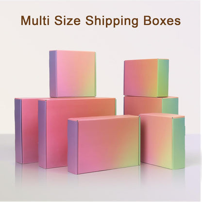 7X5X2 Shipping Boxes Small, 45 Pack Rainbow Corrugated Cardboard Mailer Boxes fo