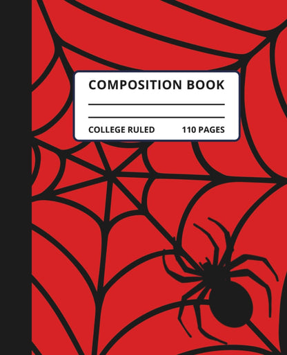 Spider Composition Notebook College Ruled with Label 110 Pages 7.5X9.25. Video G