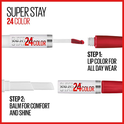 Super Stay 24 2-Step Long Lasting Liquid Lipstick and Lip Balm, 925 Brooklyn Sun