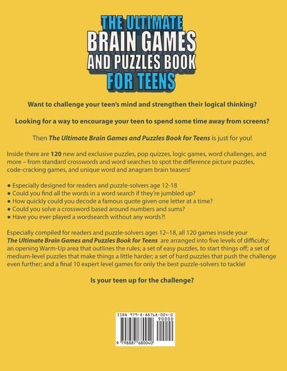 The Ultimate Brain Games and Puzzles Book for Teens: Tricky but Fun Brain Teaser