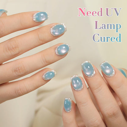 0.5 OZ Cat Eye Gel Polish with Magnet 15ML Holographic Glitter Shimmer Transluce