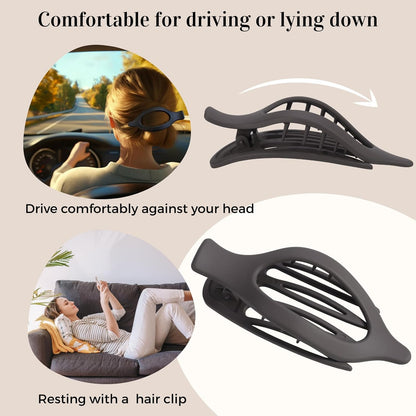8 Pack Dark Neutral Flat Hair Clips – Matte French Claw Clips in Deep Brown, Nav