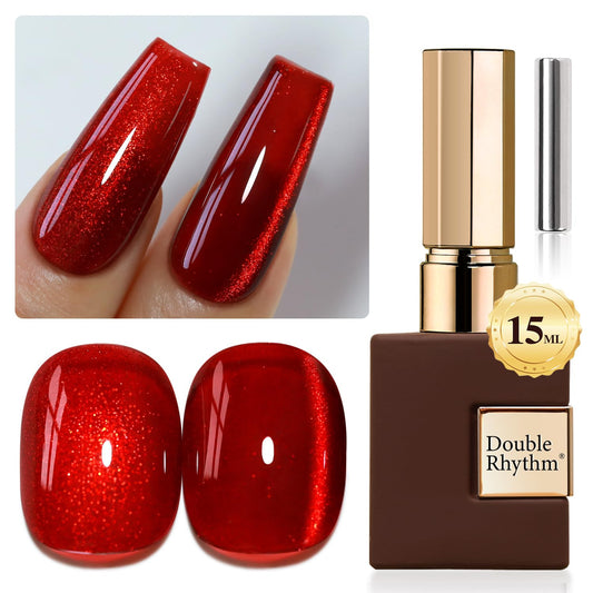 0.5 OZ Cat Eye Gel Polish with Magnet 15ML Holographic Glitter Shimmer Transluce