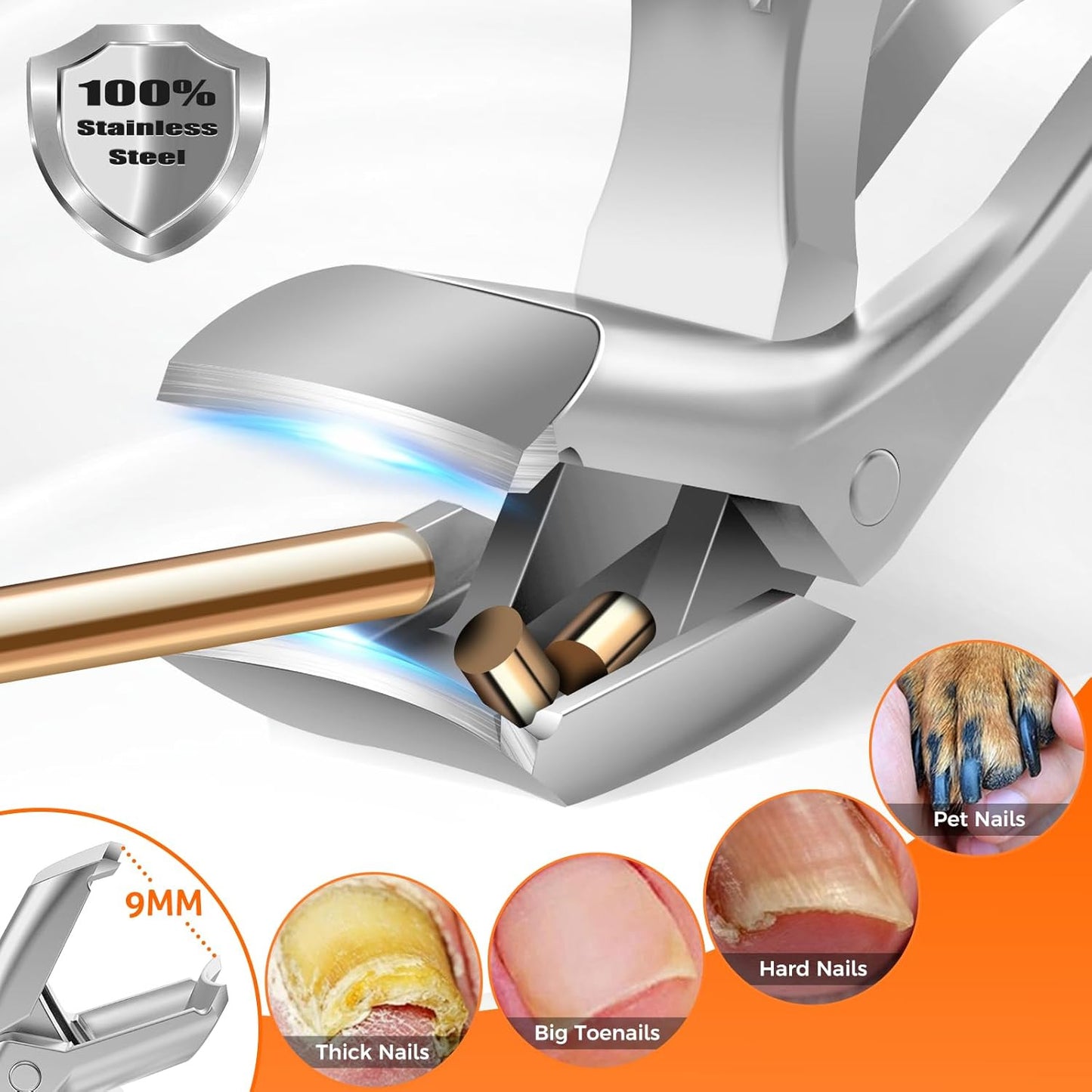 Toenail Clippers for Seniors Thick Toenails, Upgrade Angled Head Large Toe Nail