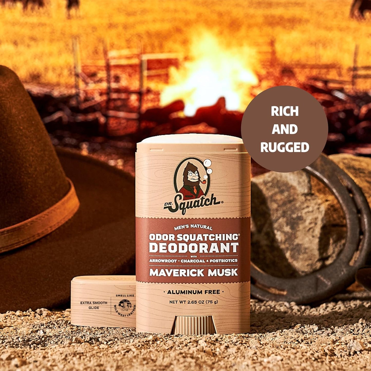 Natural Deodorant for Men - Odor-Squatching Aluminum Free - Maverick Musk (2.65