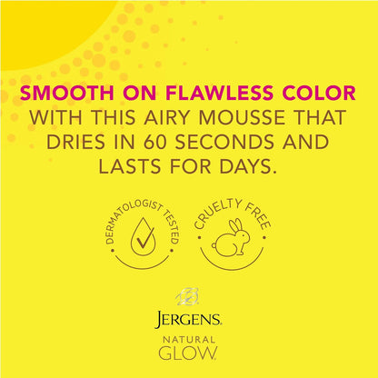 Natural Glow Instant Sun Body Mousse, Self Tanner for Deep Bronze Tan, Sunless T