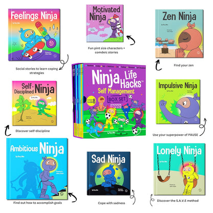 Ninja Life Hacks Self Management 8 Book Box Set (Books 33-40: Impulsive, Lonely,