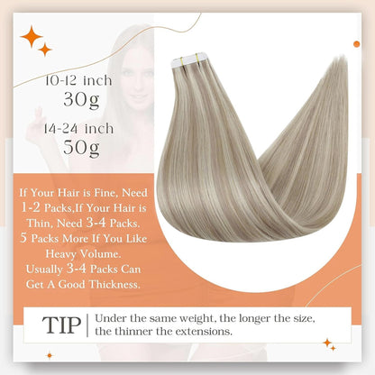 Tape in Hair Extensions Human Hair 18 Highlight 613 Blonde Tape Ins Human Hair 1