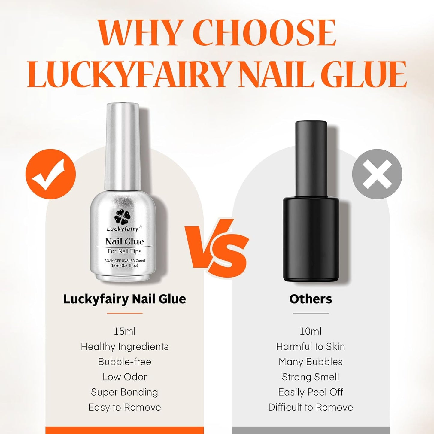 9 in One Nail Glue Gel for Acrylic Nail Tips, Super Strong Long-Lasting, Curing