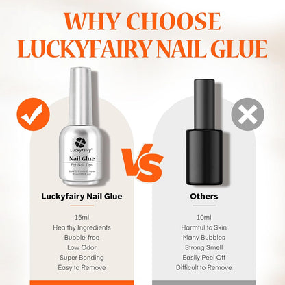 9 in One Nail Glue Gel for Acrylic Nail Tips, Super Strong Long-Lasting, Curing