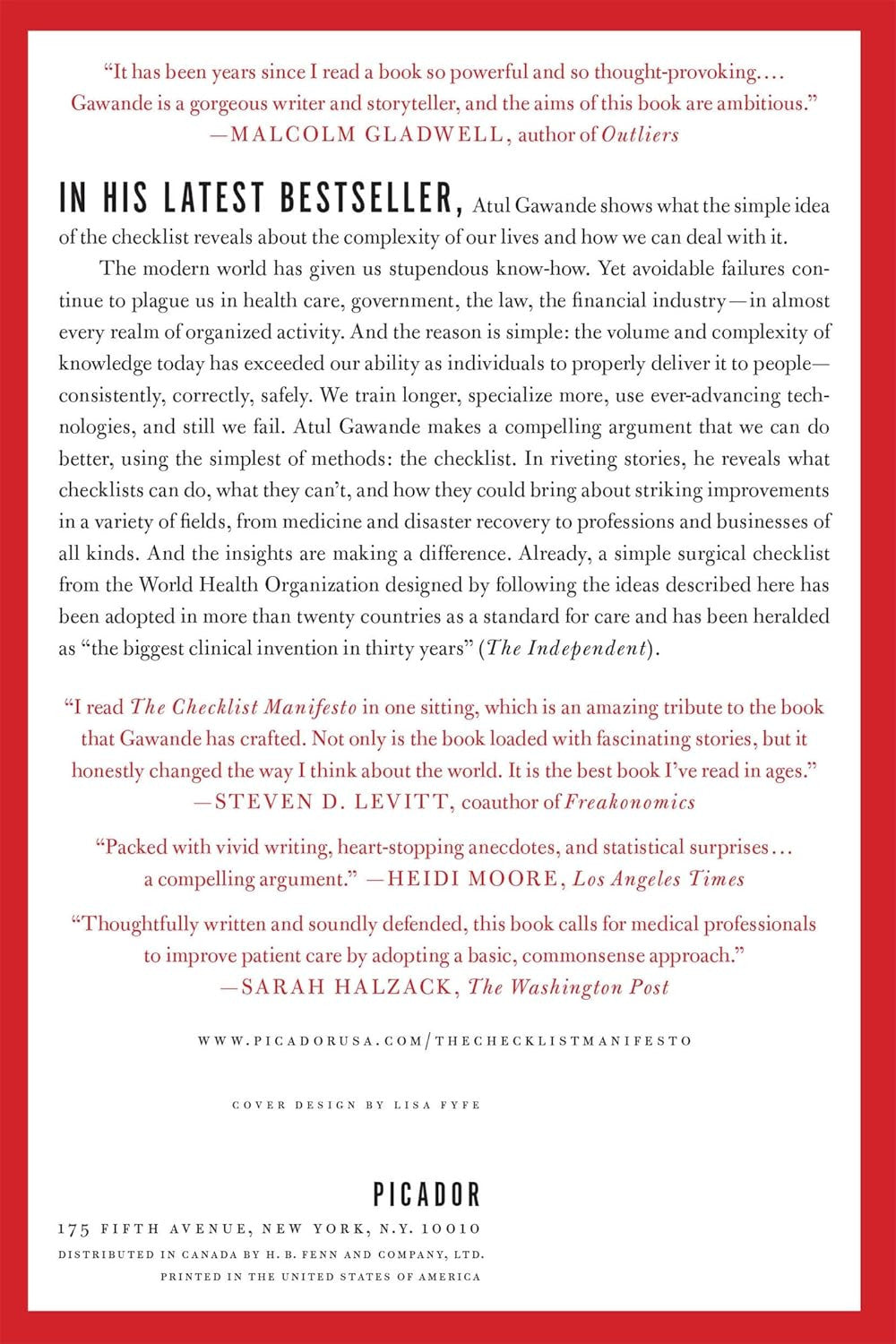 The Checklist Manifesto: How to Get Things Right