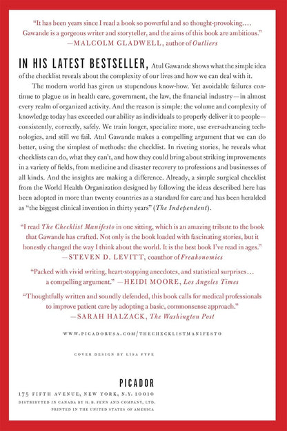 The Checklist Manifesto: How to Get Things Right