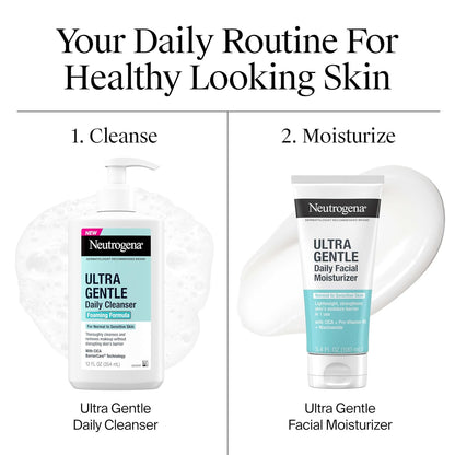 Ultra Gentle Foaming Facial Cleanser, Fragrance Free Hydrating Face Wash for Sen