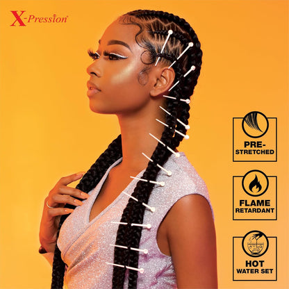 X-Pression Prestretched Braiding Hair - 3X Braid 58 Inch All Kanekalon Flame Ret