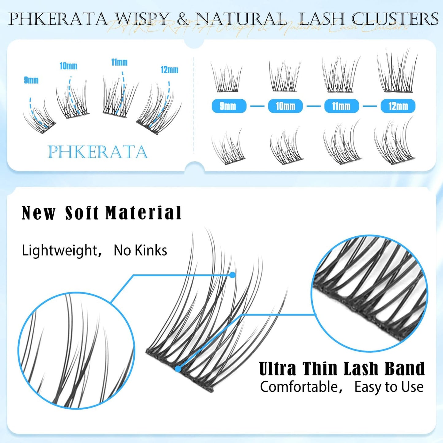 Natural Lash Clusters Wispy Cluster Eyelash Extensions 120 Pcs Individual Lashes