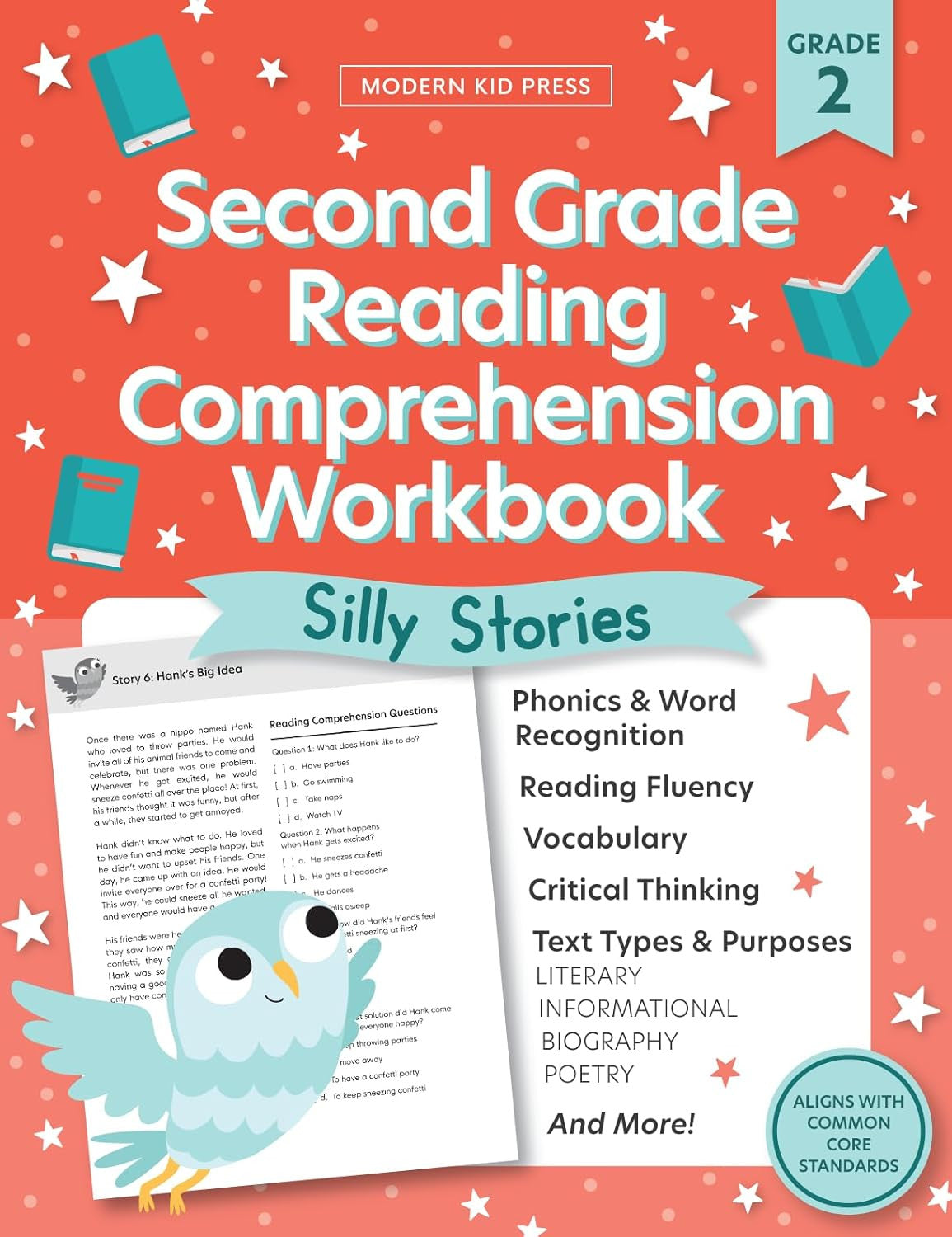 The 2Nd Grade Reading Comprehension Workbook for Kids: Silly and Engaging Storie