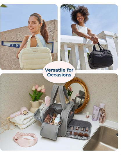 Travel Toiletry Bag, Lightweight Large Wide-Open Travel Bag for Women, Puffy Cos