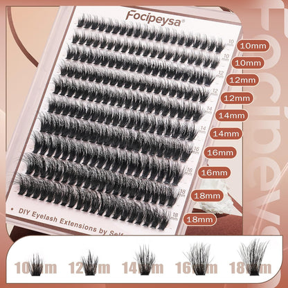 Volume Lash Clusters Kit D Curl Lashes Extensions Thick Volume Eyelash Clusters