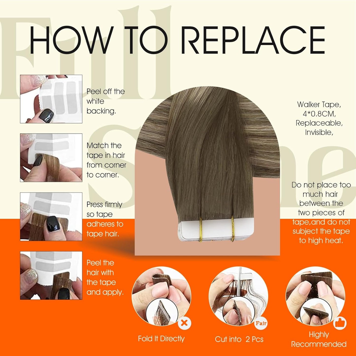 Tape Ins Human Hair Extensions Color 7 Brown Fading to 1000 Blonde and 7 Tape in