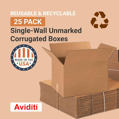 18 X 12 X 12 Corrugated Cardboard Boxes, Medium 18"L X 12"W X 12"H, Pack of 25 |