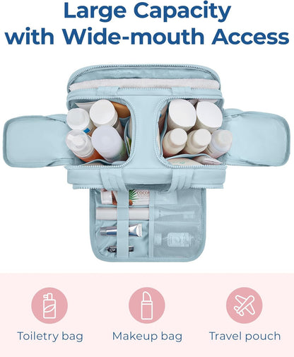 Travel Toiletry Bag, Lightweight Large Wide-Open Travel Bag for Women, Puffy Cos