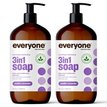3-In-1 Soap, Body Wash, Bubble Bath, Shampoo, 32 Ounce (Pack of 2), Vanilla and
