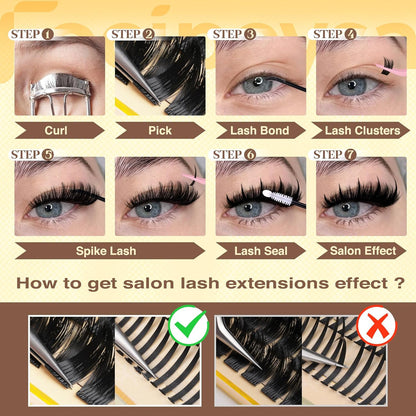 200D Lash Extensions with Bottom Lash Volume Eyelash Extensions 12-18Mm DIY Eyel