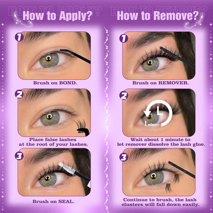 Natural Lash Clusters Kit Wispy Eyelash Clusters Cc-Curly Cluster Eyelash Extens