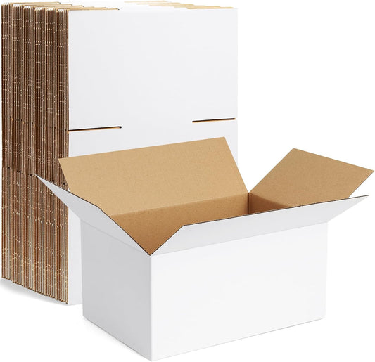 10 Pack 10X7X5 Inch Small Shipping Boxes White Corrugated Cardboard Boxes Mailer
