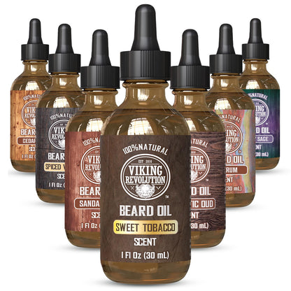 Sweet Tobacco Beard Oil for Men - Natural Mens Beard Oil with Argan Oil and Jojo