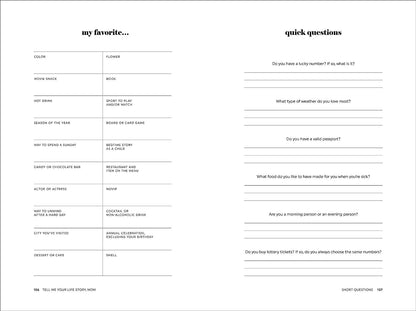 Tell Me Your Life Story, Mom: a Mother’S Guided Journal and Memory Keepsake Book