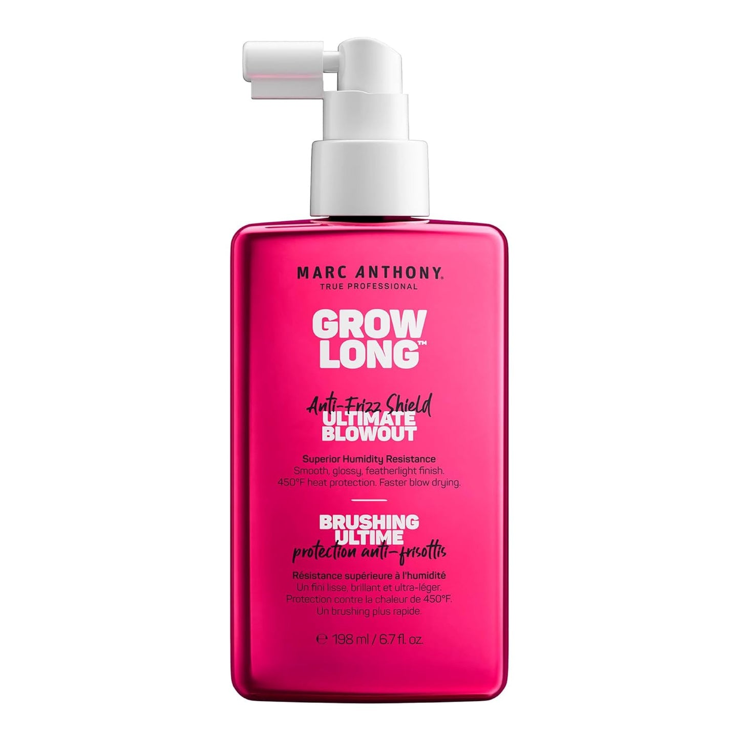 Anti-Frizz Shield Ultimate Blowout Spray, Grow Long - Smooth, Shiny Hair in High