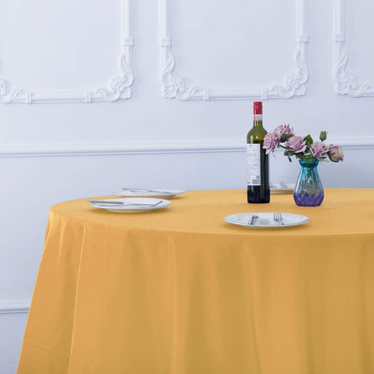 2Pack 120 Inch Gold round Tablecloth in Washable Polyester Fabric for Wedding/Ba