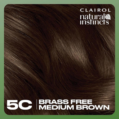 Natural Instincts Demi-Permanent Hair Dye, 5C Brass Free Medium Brown Hair Color