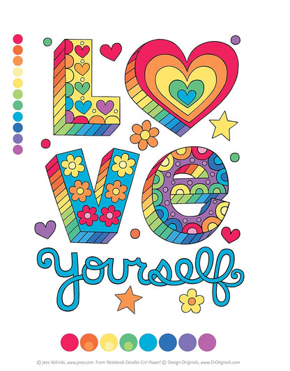 Notebook Doodles Girl Power! Coloring & Activity Book (Design Originals) 32 Insp