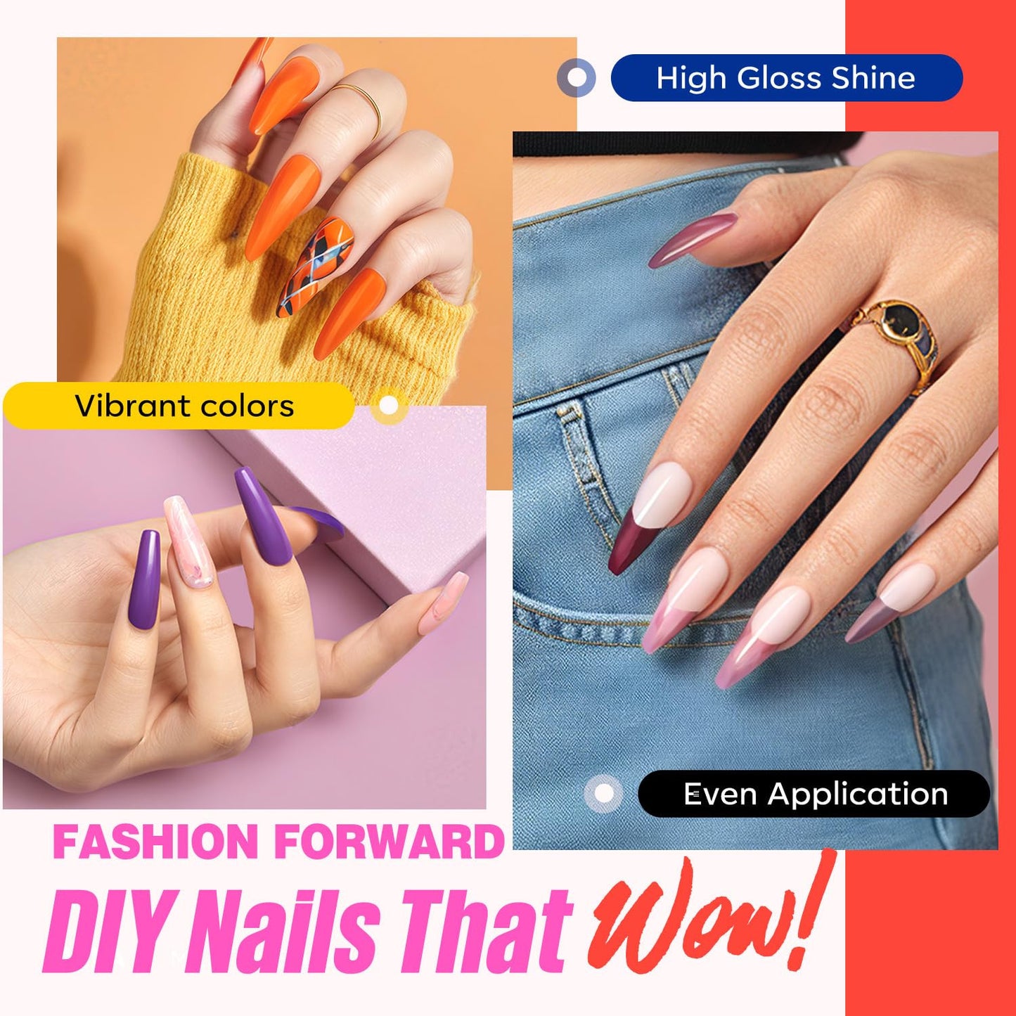 34 Pcs Gel Nail Polish Kit with U V Light, 20 Colors All Seasons Soak off Gel Po