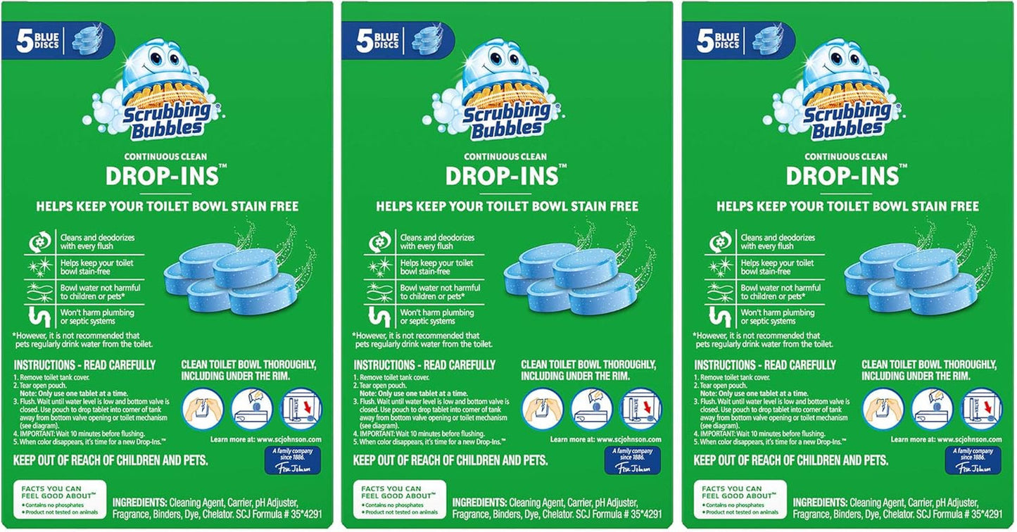 Toilet Bowl Tablets, Continuous Clean Toilet Drop in Discs, Each Tablet Provides