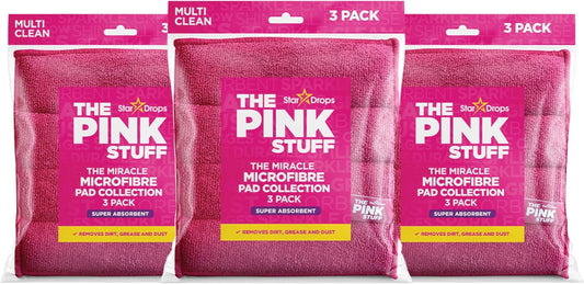 the Pink Stuff Miracle Microfibre Pad Collection – Durable, Dual-Sided Scrubbing