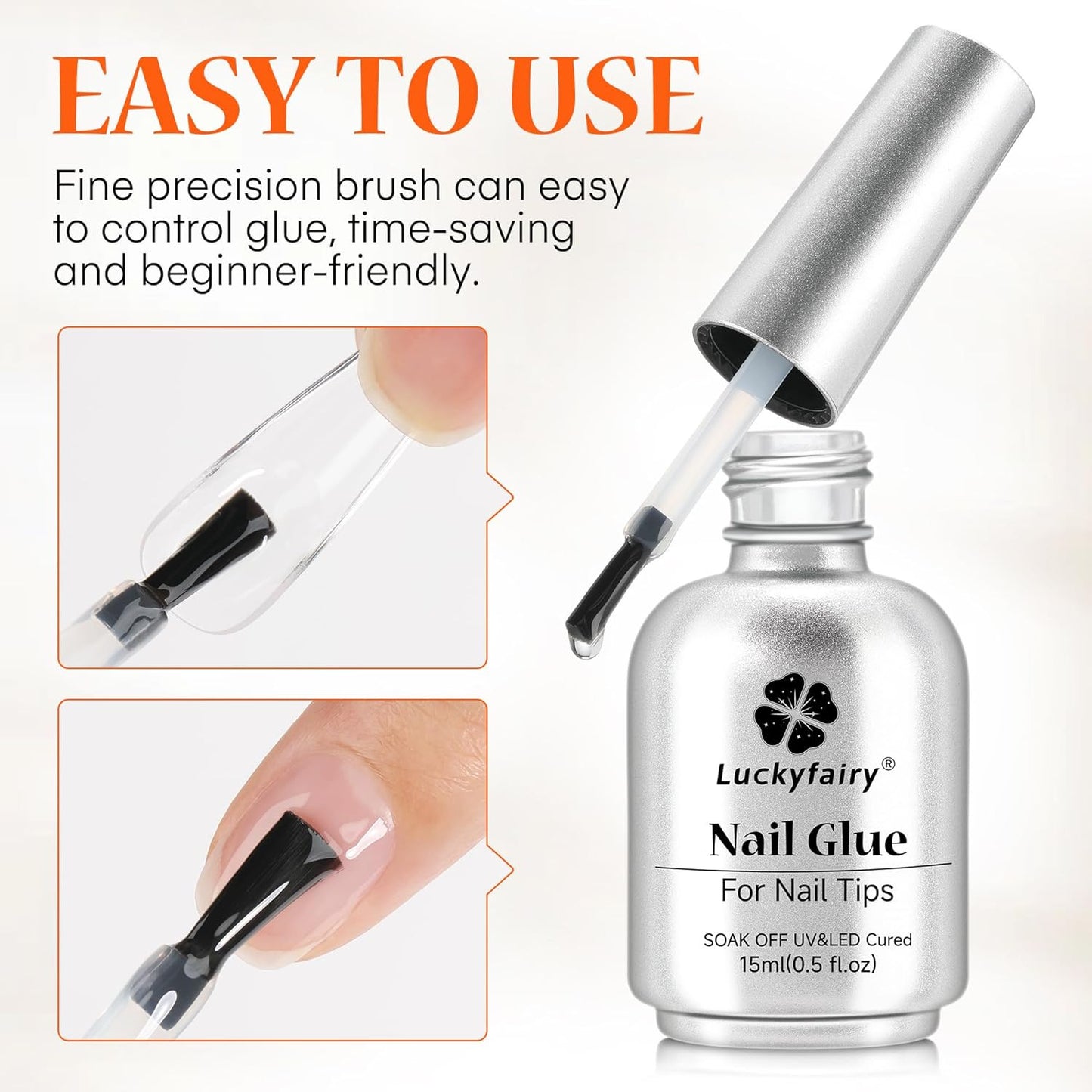 9 in One Nail Glue Gel for Acrylic Nail Tips, Super Strong Long-Lasting, Curing