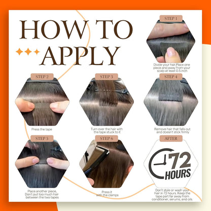 Tape in Hair Extensions Color 2/60/2 Brown and Blonde Tape in Extensions 12Inch