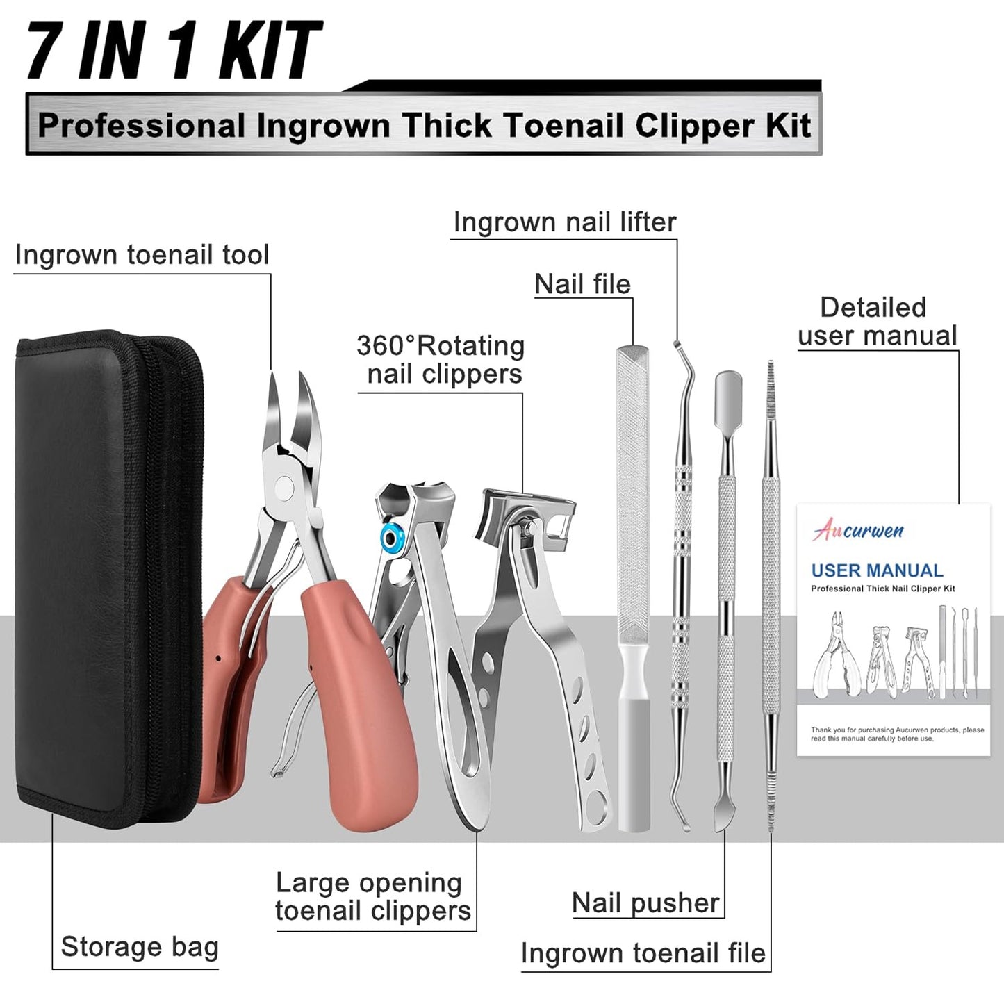 Toenail Clippers for Seniors Thick Toenails,  Heavy Duty Toe Nail Clippers Adult