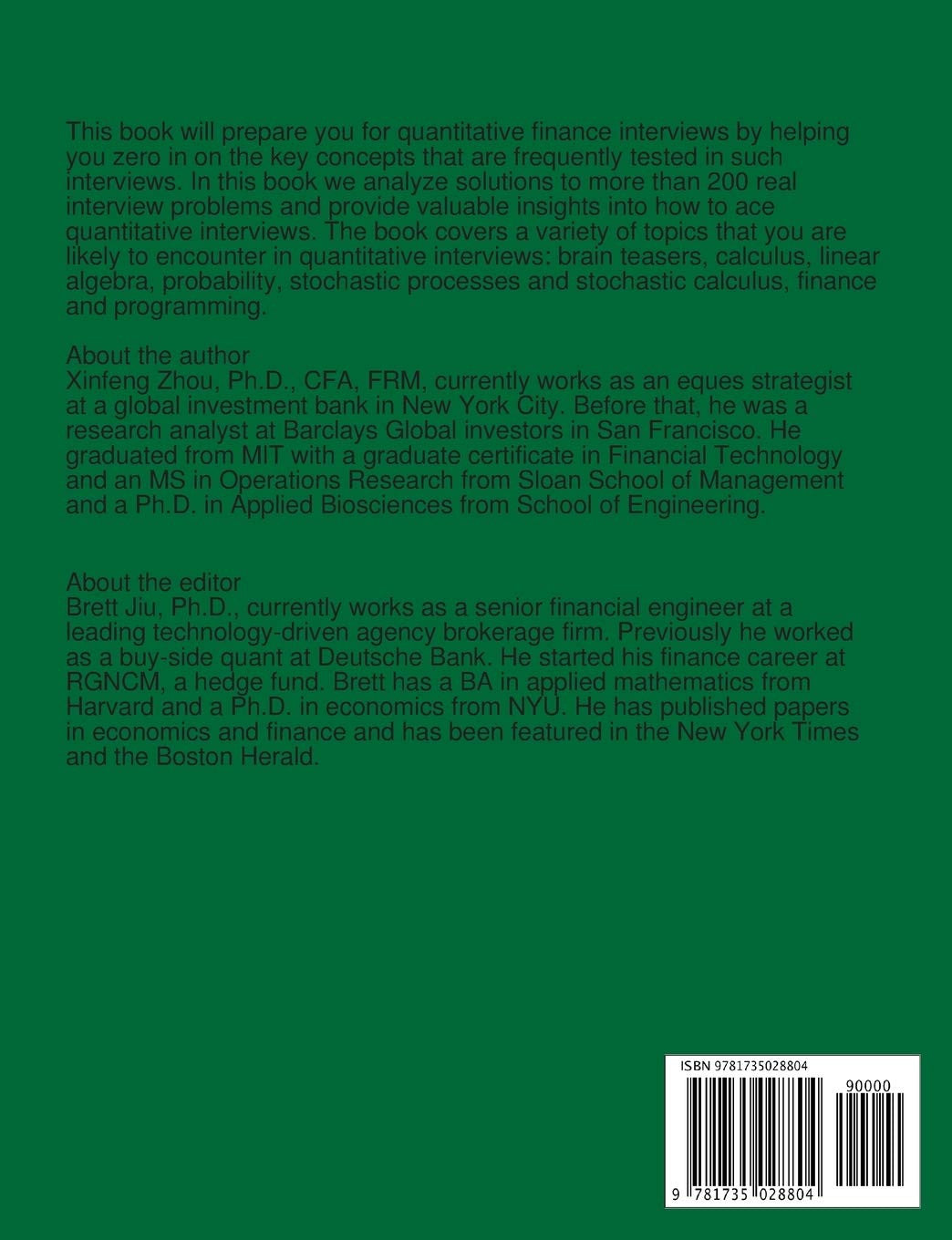 A Practical Guide to Quantitative Finance Interviews