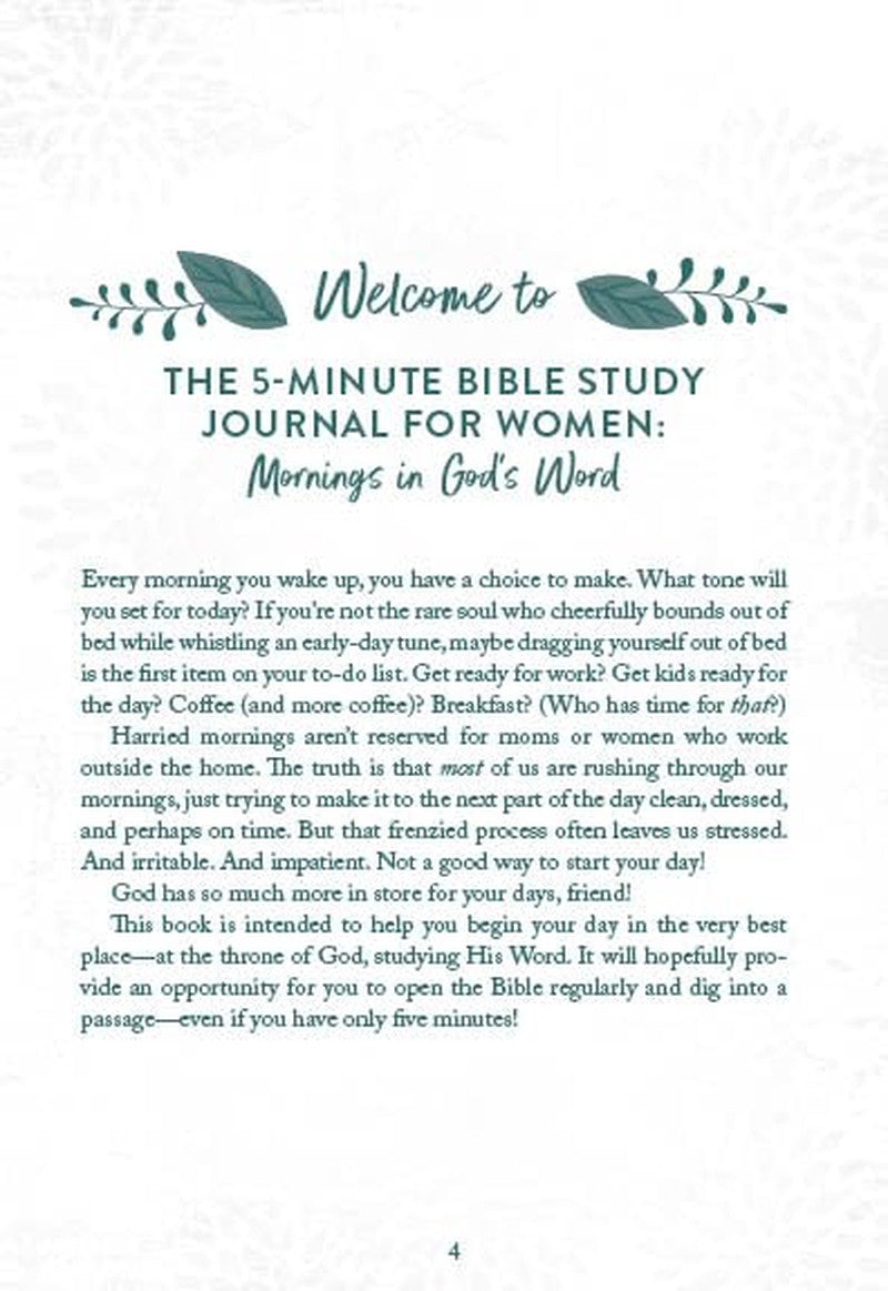 The 5-Minute Bible Study Journal for Women: Mornings in God'S Word