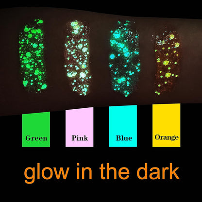 Neon Green Body Glitter Gel,Uv Blacklight Chunky Face Glitter Gel,Glow in the Da