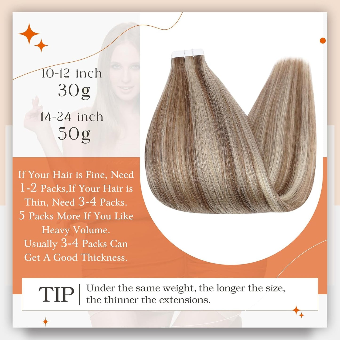 Tape in Human Hair Extensions 22Inch Pu Tape in Hair Extensions Color Golden Bro