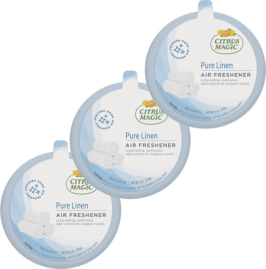 Odor Absorbing Solid Air Freshener, Pure Linen, 8-Ounce, Pack of 3