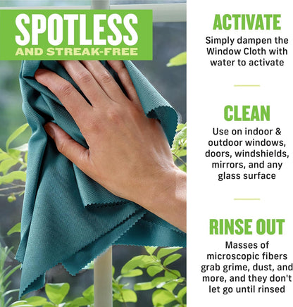 Window Cleaning Cloth - Eco Packaging - Glass Cleaning Cloth, Streak-Free Window