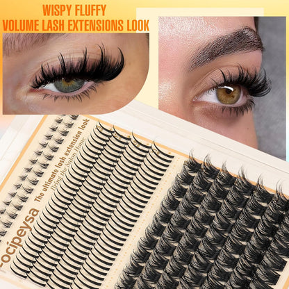 Volume Eyelash Clusters Kit with Spike Lash Cluster Bottom Individual Lash Exten
