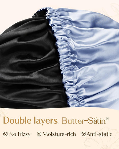 Adjustable Silk Bonnet Double Layer Satin Bonnet Hair Bonnet for Sleeping Bonnet